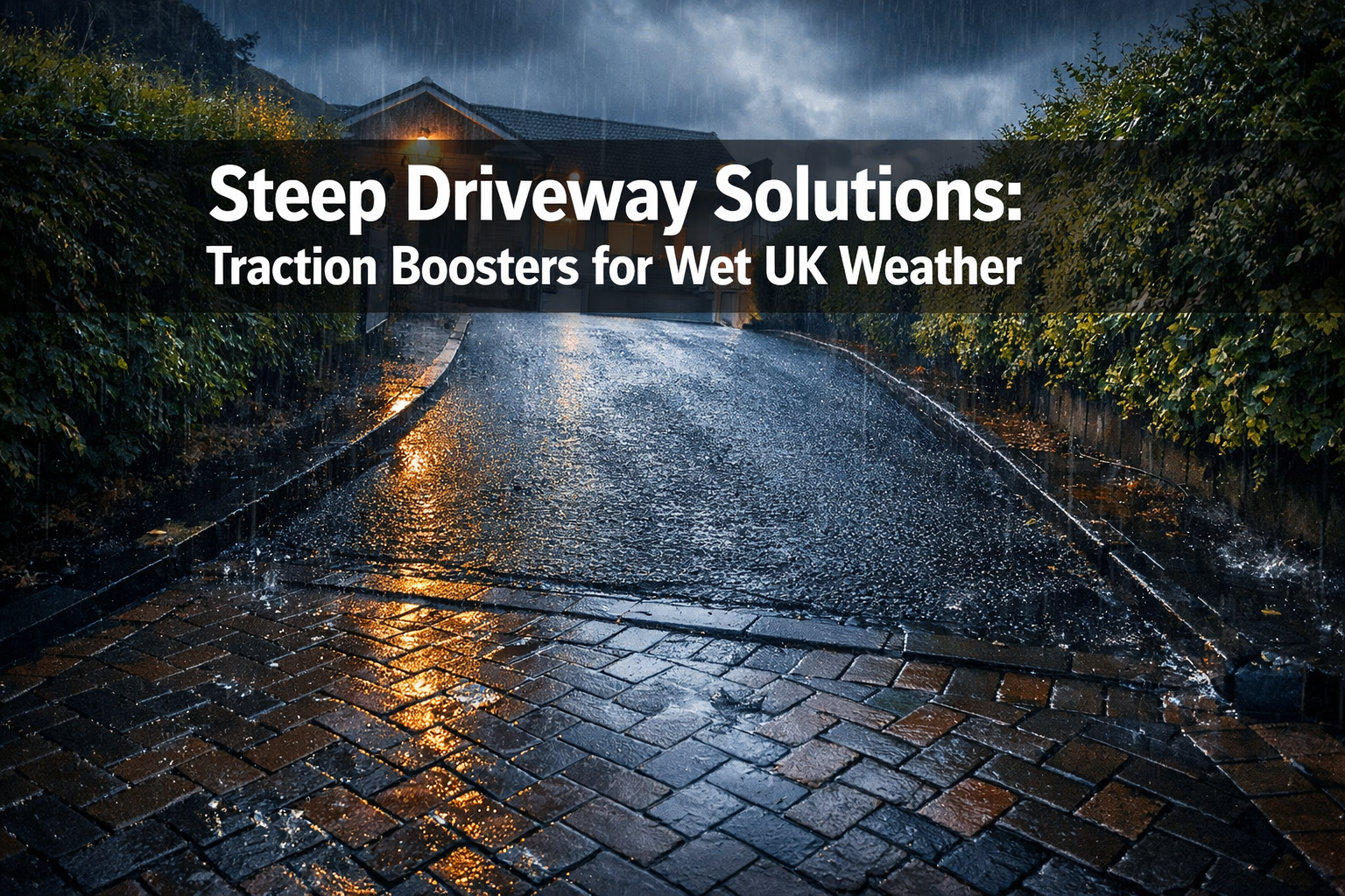 Steep Driveway Solutions: Traction Boosters for Tarmac, Resin and Block Paving in Wet UK Weather