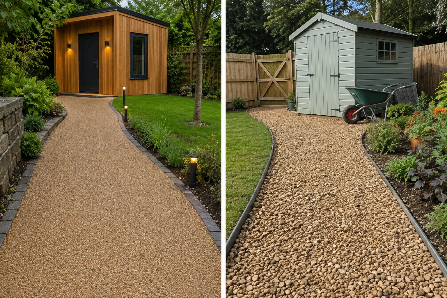 What are the best materials for pathways between shed and house?